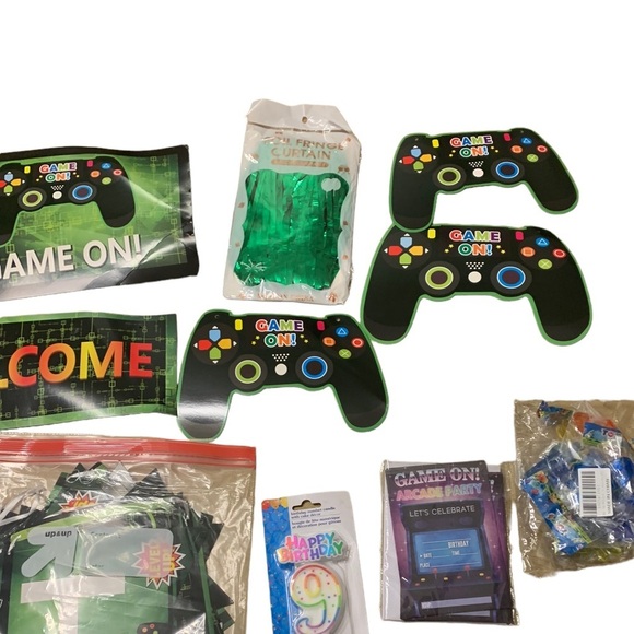 Video Gamer Birthday Party Huge Bundle Arcade Variety Set Happy Birthday - Picture 2 of 11